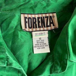 Vintage Forenza 100% Silk Button Up